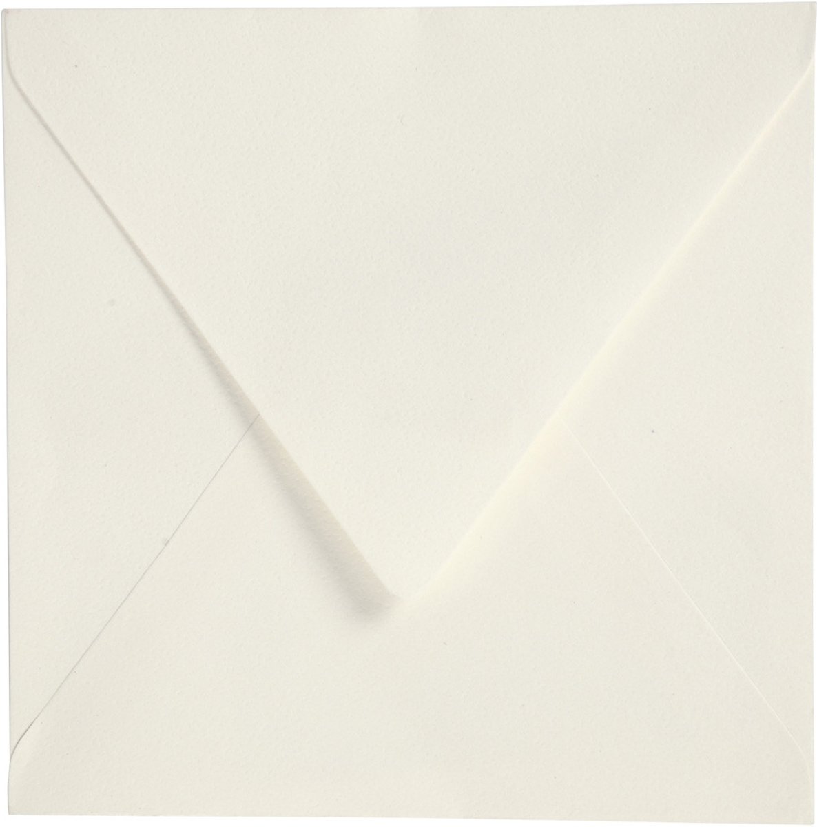 Enveloppen, afm 16x16 cm,  120 gr, off-white, 50stuks [HOB-20527]